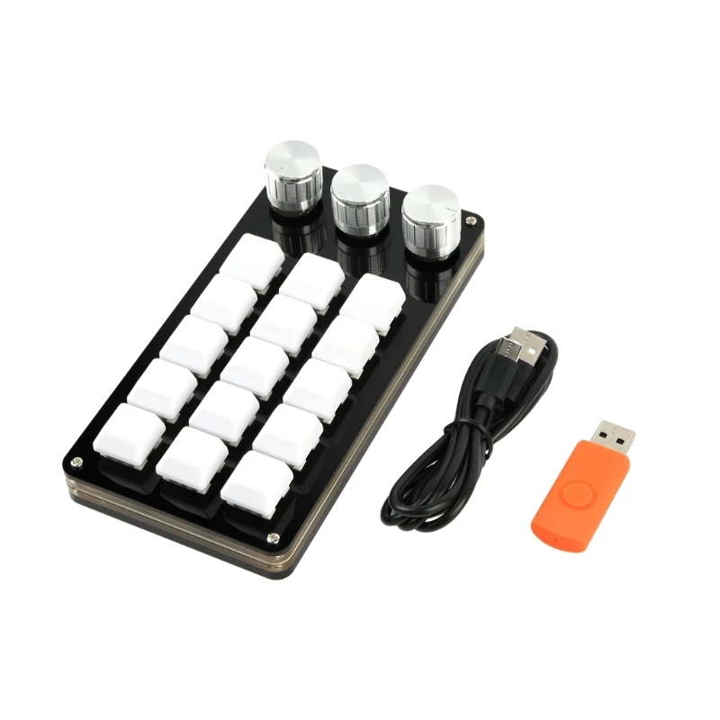 RGB Mini Keyboard 12Key 2Knob Portable Keypad with Programmable Buttons 15 Keys 3 Knobs Efficiency in Gaming Editing K0AC
RGB Mini Keyboard 12Key 2Knob Portable Keypad with Programmable Buttons 15 Keys 3 Knobs Efficiency in Gaming Editing K0AC