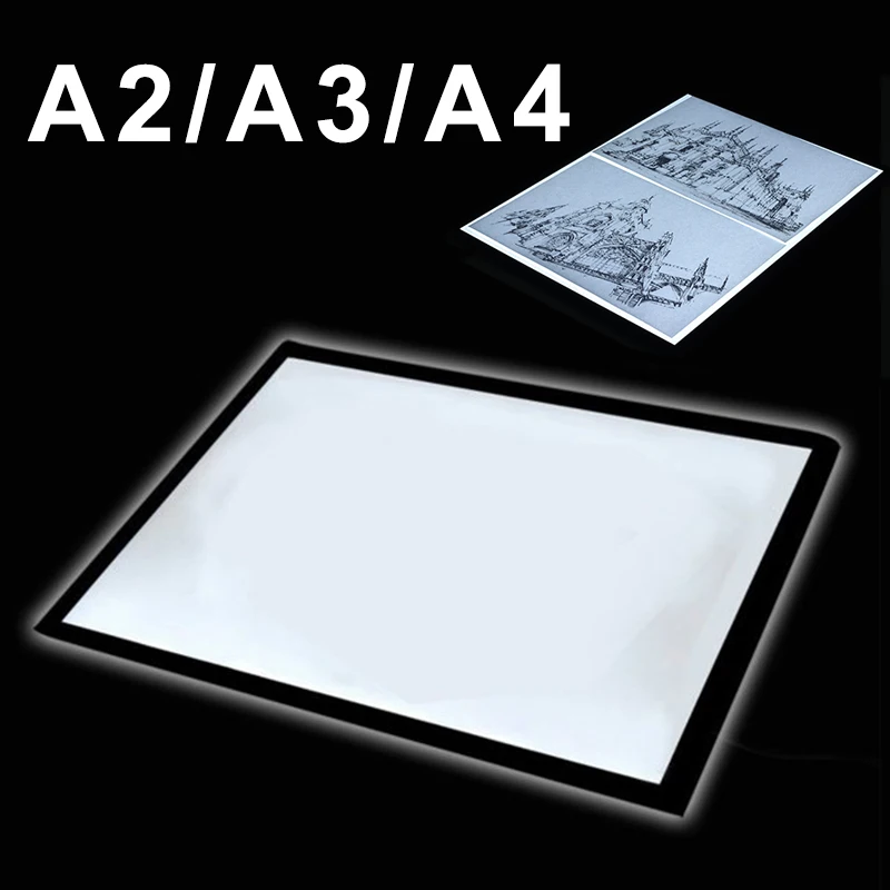 

Планшет для рисования A2/A3/A4, цифровой графический планшет со светодиодной подсветильник кой для алмазной живописи, портативный планшет для Просмотра рентгеновских снимков