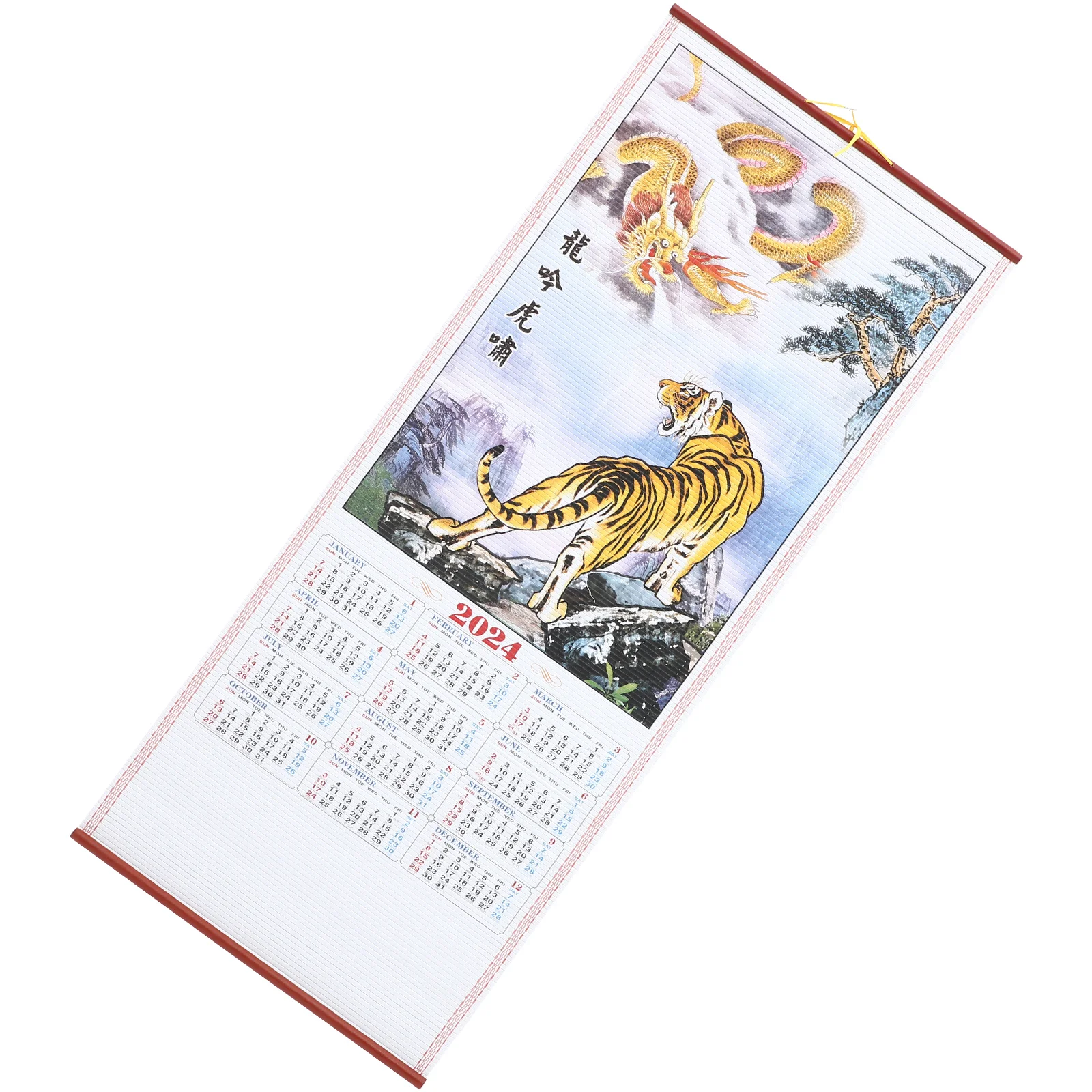 

Traditional Chinese Calendar Scroll Hanging Calendar Hanging Calendar The Year Of Dragon Calendar Office Imitation Bamboo