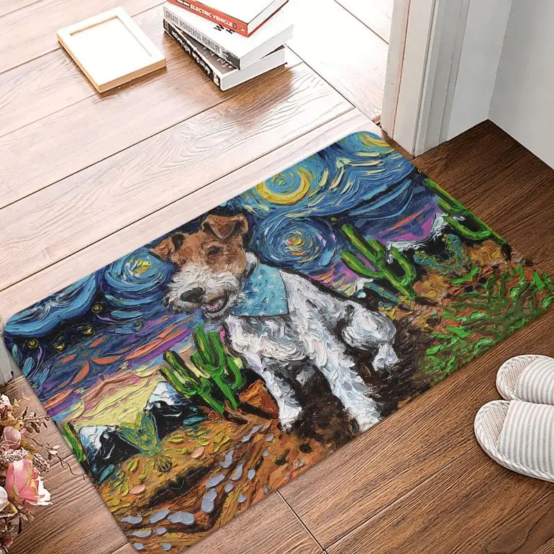 Дверной коврик Starry Night Wire Fox Terrier, нескользящий кухонный коврик для ванной, спальни, балкона, двери, пол, искусственный коврик
Дверной коврик Starry Night Wire Fox Terrier, нескользящий кухонный коврик для ванной, спальни, балкона, двери, пол, искусственный коврик