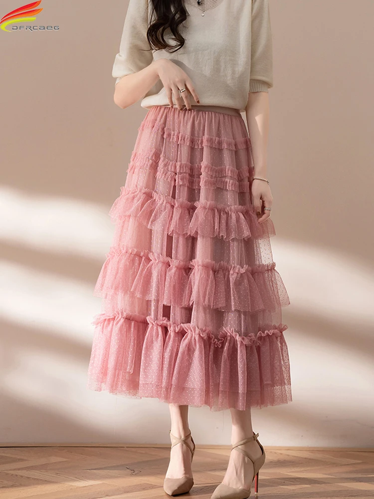 DFRCAEG 2023 Spring Summer Long Pleated Skirt Women Korean Fashion High Waist A Line Skirts Female Pink Or Khaki Tulle Skirts
DFRCAEG 2023 Spring Summer Long Pleated Skirt Women Korean Fashion High Waist A Line Skirts Female Pink Or Khaki Tulle Skirts