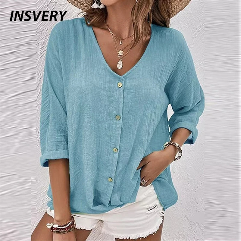 Autumn Casual T-Shirts Women Long Sleeve Button Shirts For Women Oversized Tee Tops Solid Loose TShirts
Autumn Casual T-Shirts Women Long Sleeve Button Shirts For Women Oversized Tee Tops Solid Loose TShirts