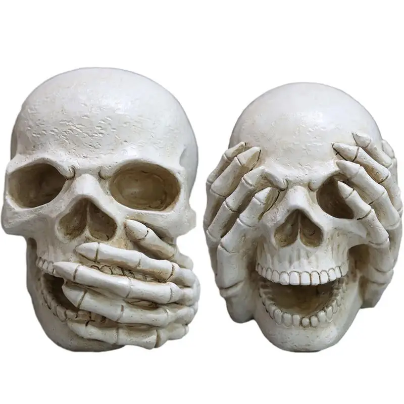 

Halloween Skull Decor Scary Skeleton Heads Reiki Healing Home Desktop Crafts Stones Gifts Unique Skull Head Halloween Decoration