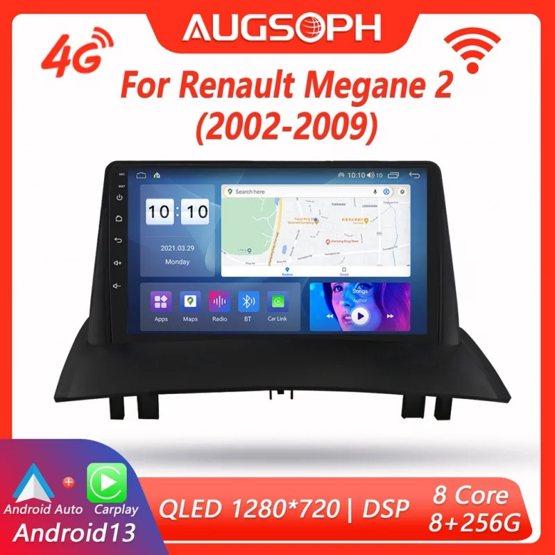 Android 13 Car Radio for Renault Megane 2 2002-2009, 9inch Multimedia Player with 4G Carplay & 2Din GPS Navigation.
Android 13 Car Radio for Renault Megane 2 2002-2009, 9inch Multimedia Player with 4G Carplay & 2Din GPS Navigation.