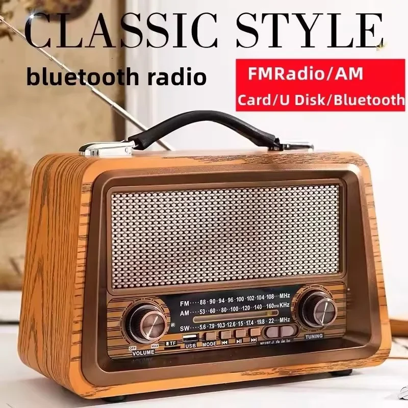 Wooden Desktop 3-band FM/AM Radio High Volume Audifonos Bluetooth Speaker Portable Wireless Caixa De Som Classic Music Player TF
Wooden Desktop 3-band FM/AM Radio High Volume Audifonos Bluetooth Speaker Portable Wireless Caixa De Som Classic Music Player TF