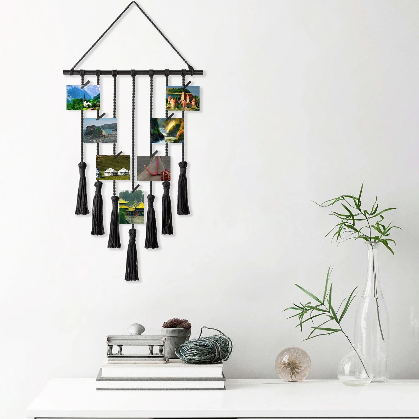 Pictures Cards Holder Decoration Photo Display Macrame Wall Hangings Cotton Rope Hand Woven Boho DIY Fringed Tapestries
Pictures Cards Holder Decoration Photo Display Macrame Wall Hangings Cotton Rope Hand Woven Boho DIY Fringed Tapestries