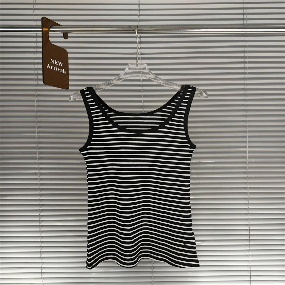 

Stripes Worn Outside Camisole Women Summer New Loose Sexy Foreign Style Sleeveless Knitting Top Inside