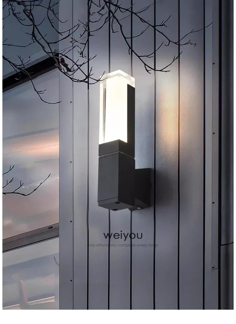Outdoor wall lamp IP65 porch light black housing
