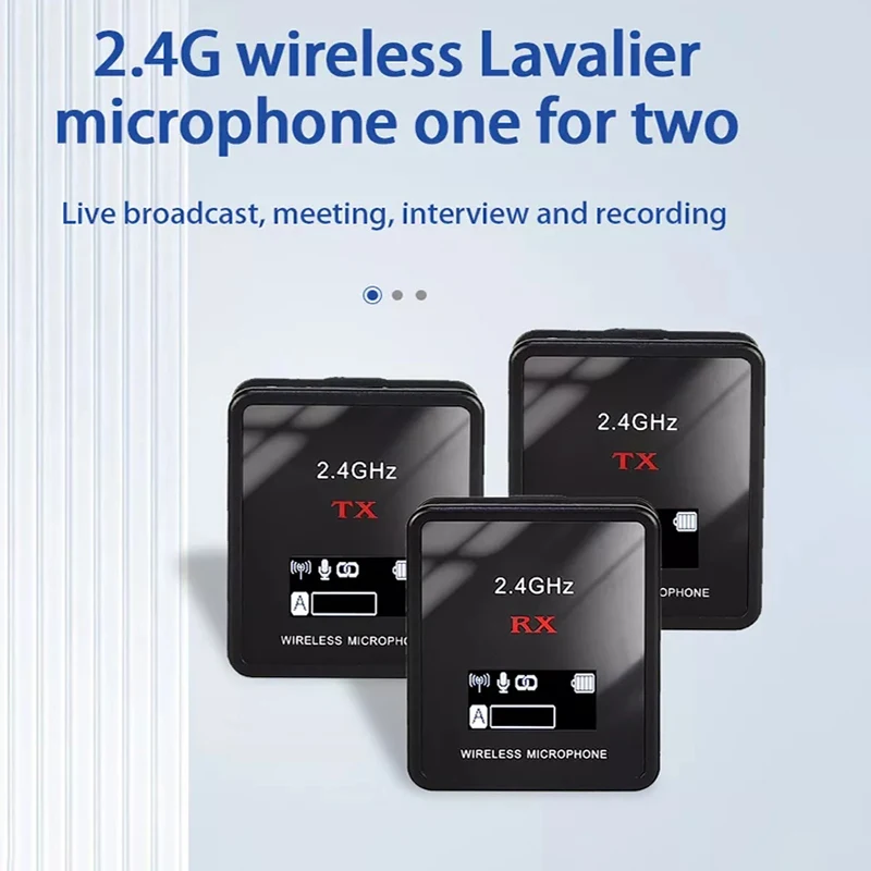 

2.4GHz Wireless Lavalier Microphone System Compatible with DSLR Cameras, Camcorders, iPhone, Android Smartphones, and Tablets