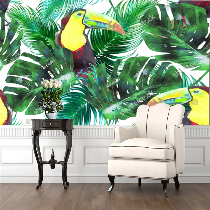 

Toucan Wallpaper for Living Room Tropical Jungle Palm Leaf Tv Sofa Background Wall Paper Home Decor Mural Bedroom Wallpapers