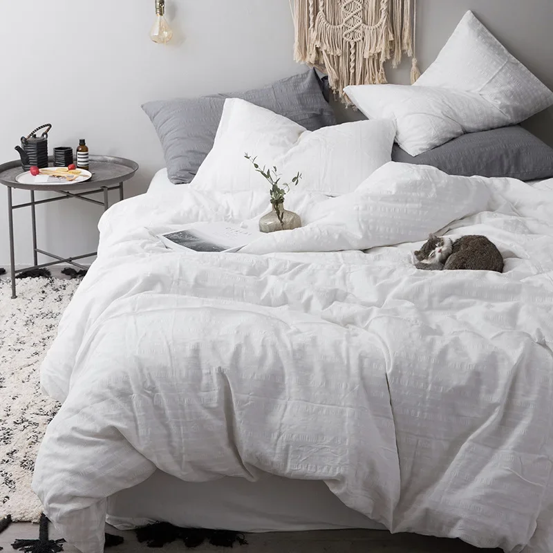 Sweam New Arrival White Duvet Cover Set Pure Cotton Comforter Bedding Set Simple Family Home
Sweam New Arrival White Duvet Cover Set Pure Cotton Comforter Bedding Set Simple Family Home