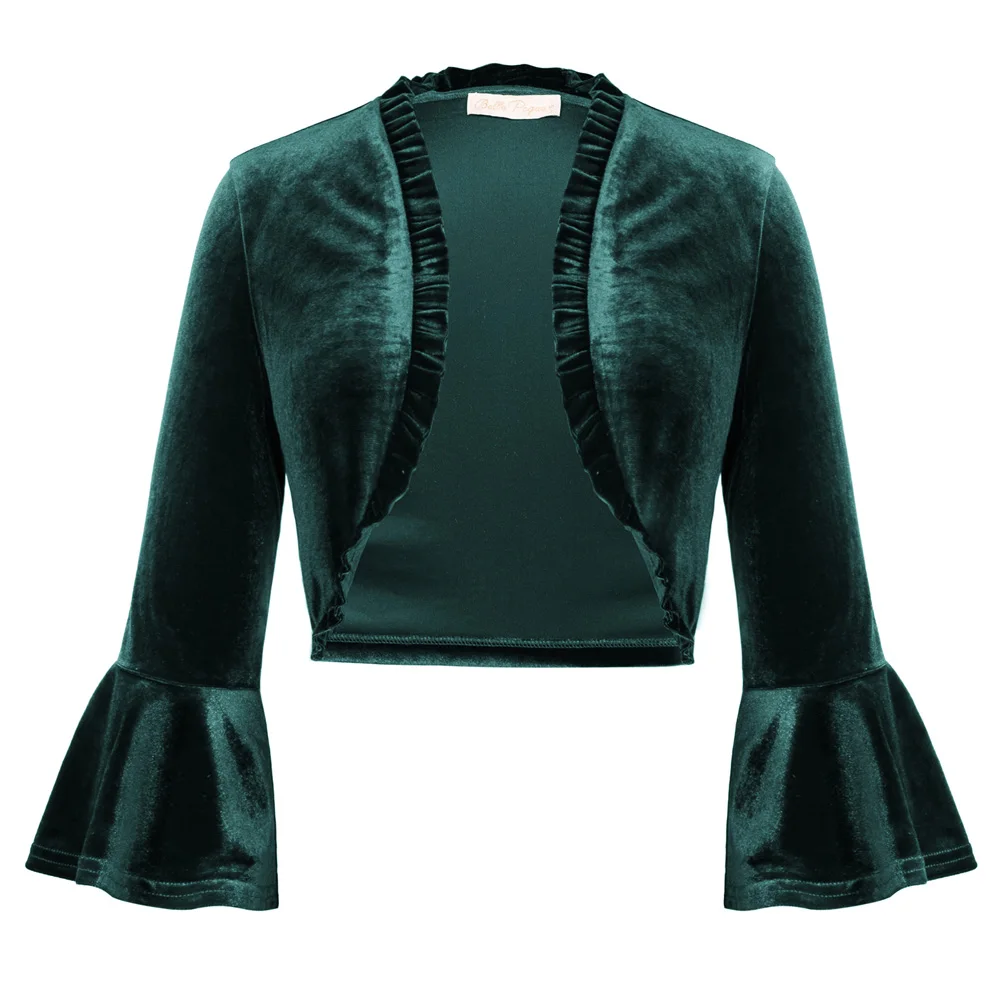 BP Women Vintage Velvet Shrug 3/4 Sleeve Open Front Ruffled Trim Bolero Cropped Cardigan Jackets For Evening Dresses Formal A30
BP Women Vintage Velvet Shrug 3/4 Sleeve Open Front Ruffled Trim Bolero Cropped Cardigan Jackets For Evening Dresses Formal A30