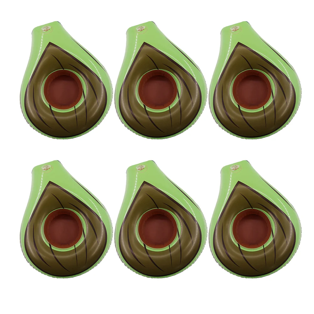 

6 Pcs Drinks Avocado Cup Holder Party Drinkss Coaster Holders Summer Mats Floating Coasters Pool