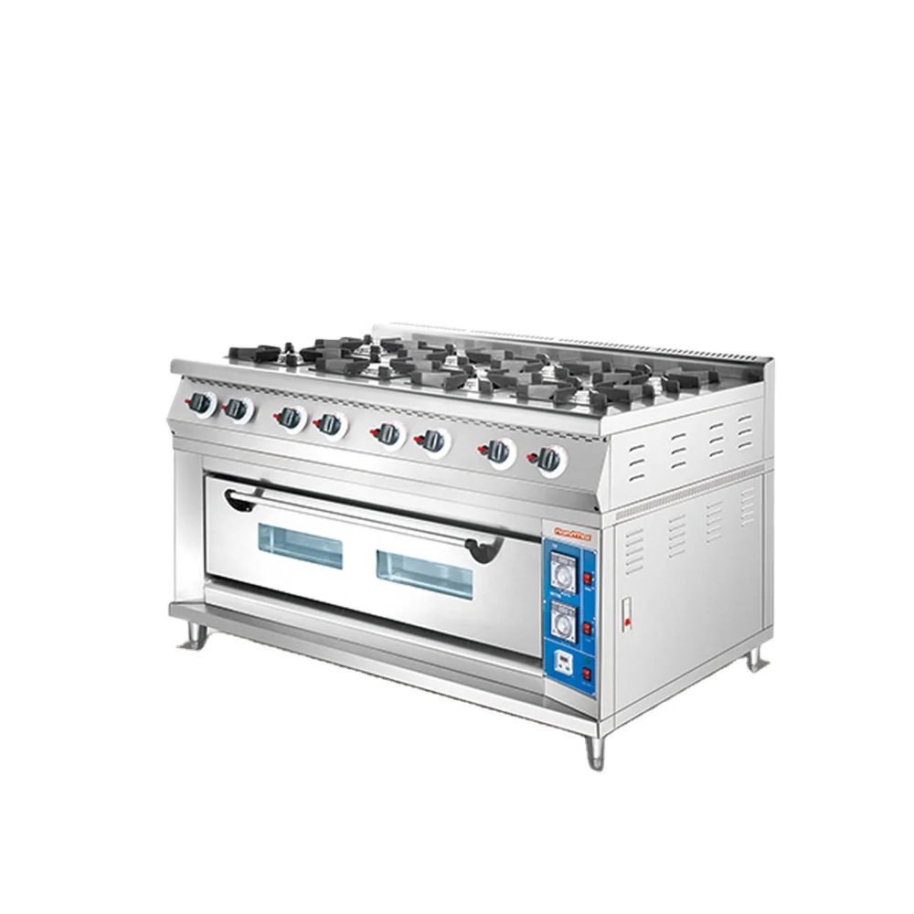 

Stainless Steel 4 6 8 Burners Cooking Ranges Low Price Gas Range Cooktops Stove Cooker With Gas Baking Oven