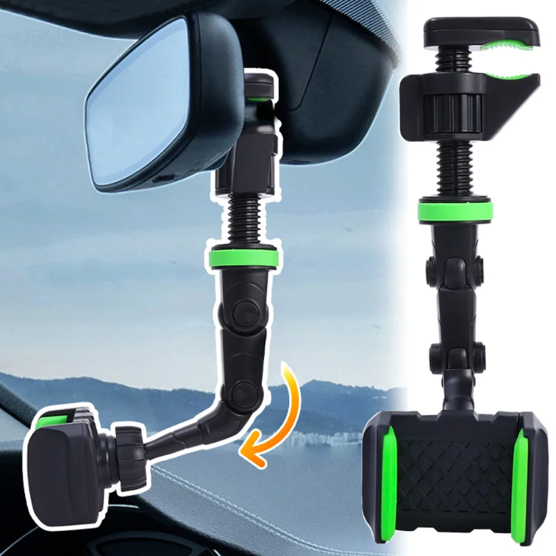 Universal Car RearView Mirror Phone Holder Clip 360 Degree Rotation GPS Navigation Phone Stand for Iphone 14 13 Samsung
Universal Car RearView Mirror Phone Holder Clip 360 Degree Rotation GPS Navigation Phone Stand for Iphone 14 13 Samsung