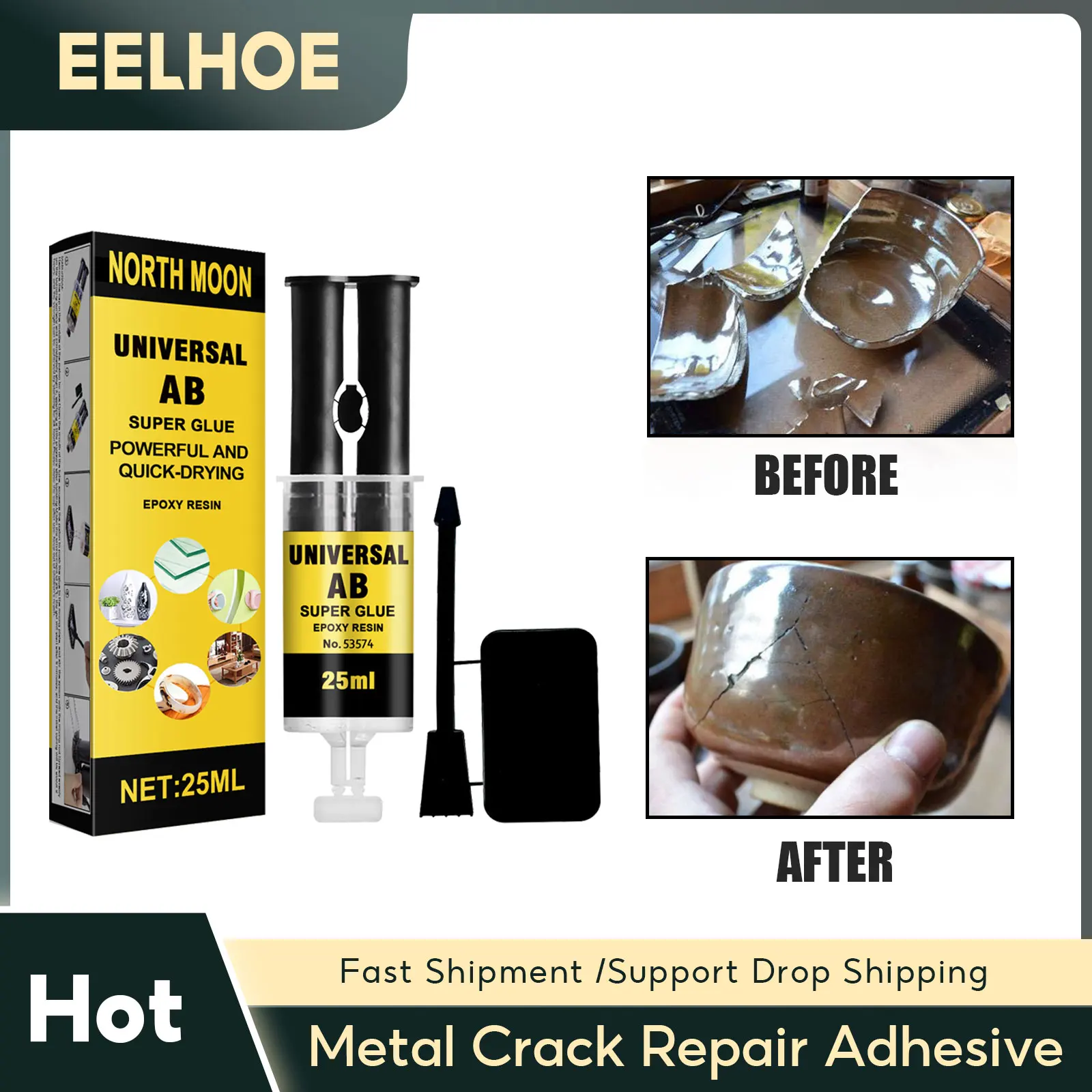 AB Glue Plastic Epoxy Resin Fast Bonding Aluminum Casting Mold Hole Crack Welding Super Heat Resistance All Purpose Repair Glue
AB Glue Plastic Epoxy Resin Fast Bonding Aluminum Casting Mold Hole Crack Welding Super Heat Resistance All Purpose Repair Glue