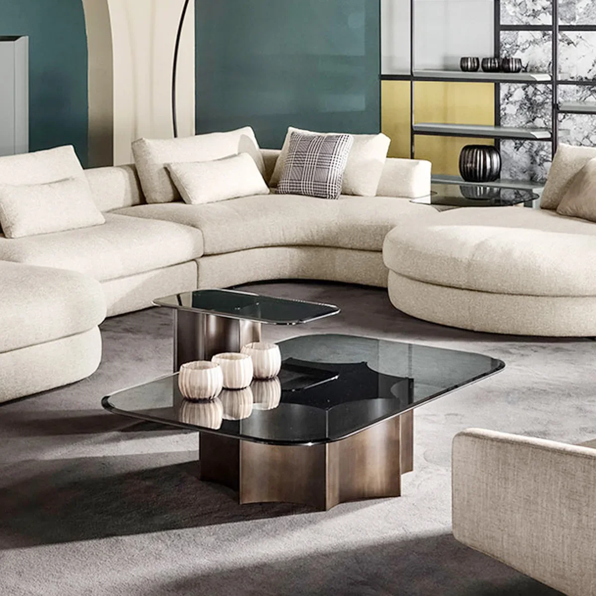 

Italian Minimalist Italian Square Coffee Table Post-Modern Living Room Tea Table Designer High-End