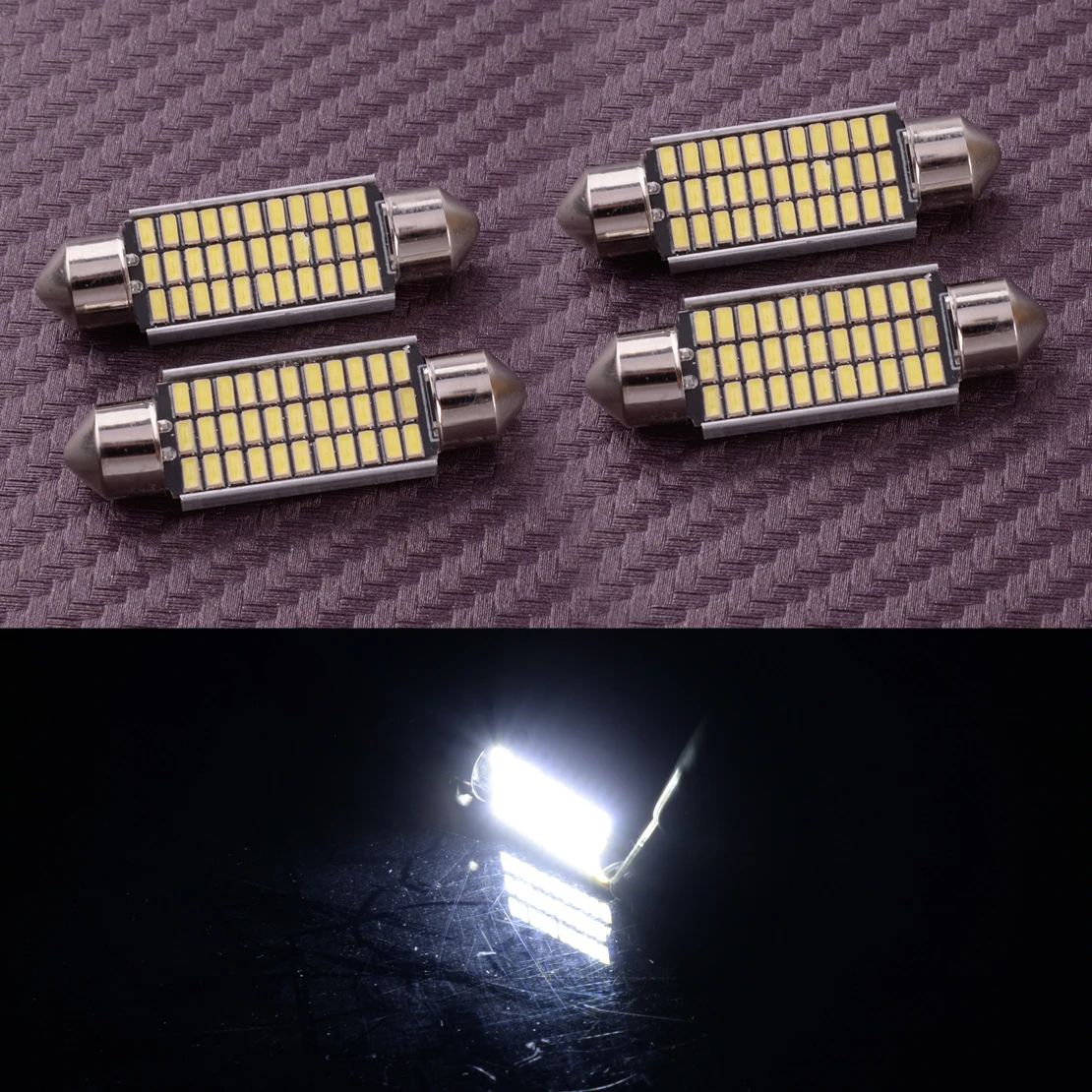 

Universal 4pcs 41mm 3014 33SMD White LED Car Interior Dome Map Reading Light Lamp Bulb DC 12V High Quality