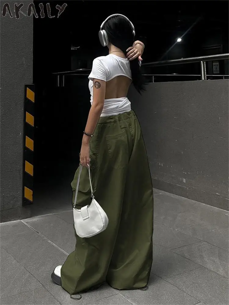 Akaily Summer Loose Solid Drawstring Cargo Pants Women Outfits 2023 Streetwear White High Waist Pants Patchwork Pockets Pants
Akaily Summer Loose Solid Drawstring Cargo Pants Women Outfits 2023 Streetwear White High Waist Pants Patchwork Pockets Pants