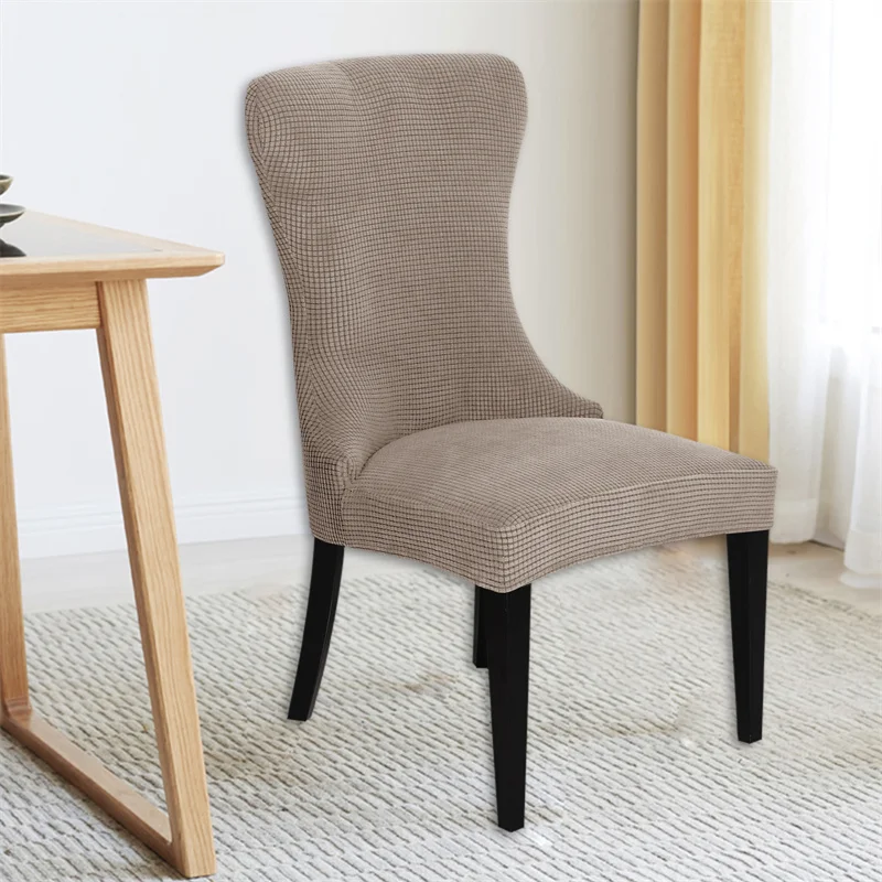 Housses de chaise incurvée en polaire de Style nordique, couvre-siège, extensible, amovible, lavable, pour salle à manger, pour salon Housses de chaise incurvée en polaire de Style nordique, couvre-siège, extensible, amovible, lavable, pour salle à manger, pour salon