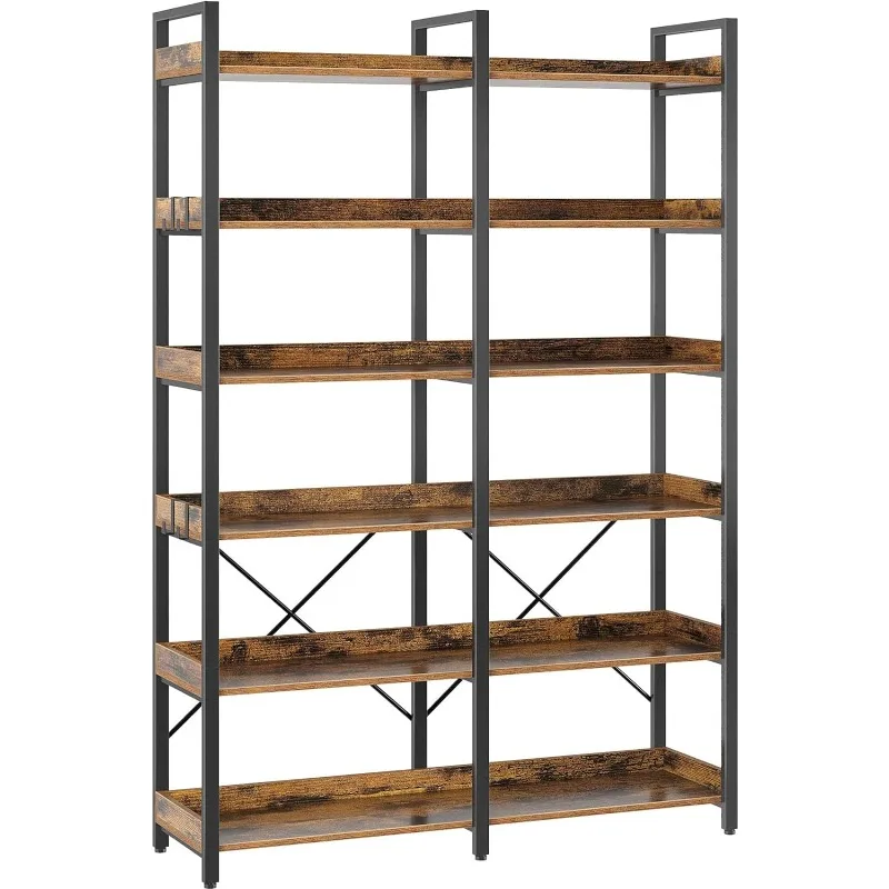 Seventable Bookshelf 6 Tier with 4 Hooks, 69” Industrial Wooden Bookcase, Vintage Storage Rack with Open Shelves, Rustic
Seventable Bookshelf 6 Tier with 4 Hooks, 69” Industrial Wooden Bookcase, Vintage Storage Rack with Open Shelves, Rustic