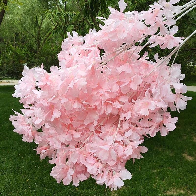 

Artificial Cherry Blossom Flower Long Stem Silk Flowers Bouquet Fake Spring Peach Flowers Branch for Home Office Wedding Decor