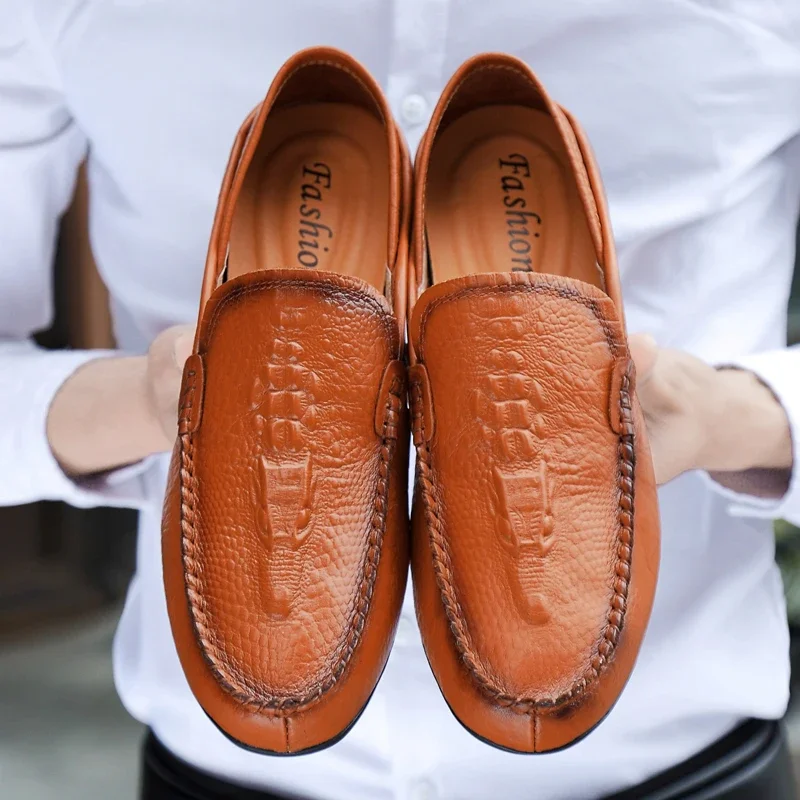 Genuine Leather Men Shoes Luxury Trendy Crocodile Pattern Casual Slip on Formal Loafers Men Moccasins Italian Black Male Driving
Genuine Leather Men Shoes Luxury Trendy Crocodile Pattern Casual Slip on Formal Loafers Men Moccasins Italian Black Male Driving