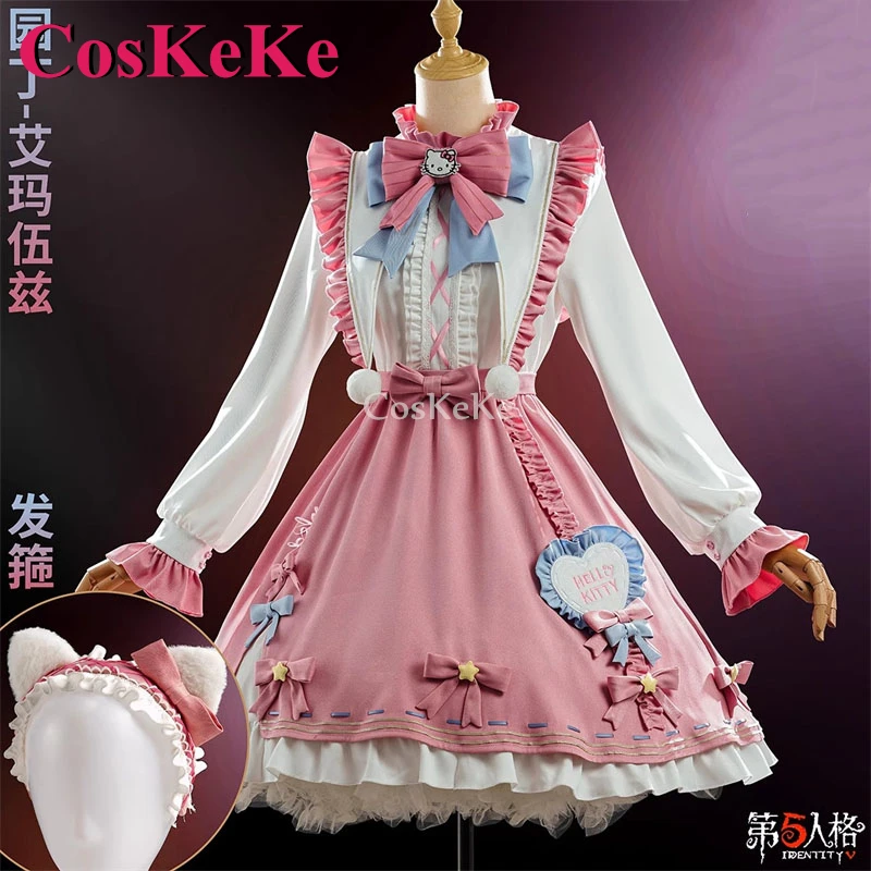 

CosKeKe Emma Woods/Gardener Cosplay Game Identity V Costume Lovely Pink Fantasy Lolita Dress Halloween Party Role Play Clothing