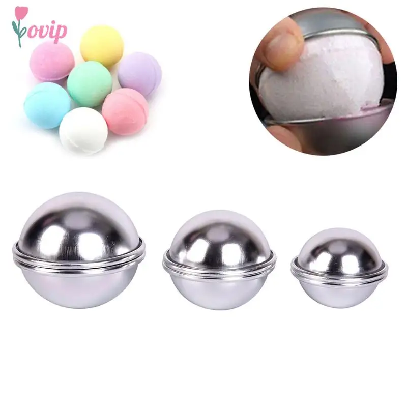 

6pcs/pack Bath Bombs Metal Aluminum Alloy Bath Bomb Mold 3D Ball Sphere Shape DIY Bathing Tool Accessories Creative Mold