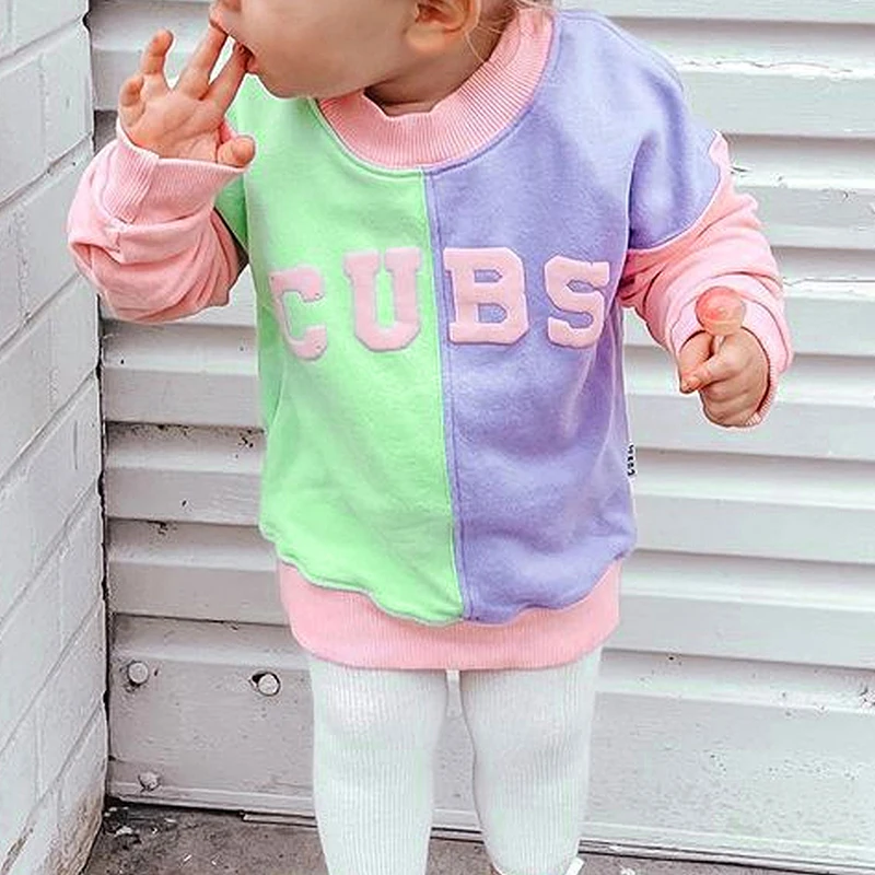 fashion Infants Kids Girls Sweatshirts Letter Print Contrast Color Long Sleeve Pullovers Sweatshirts Kids Fall Tops Outfits
fashion Infants Kids Girls Sweatshirts Letter Print Contrast Color Long Sleeve Pullovers Sweatshirts Kids Fall Tops Outfits