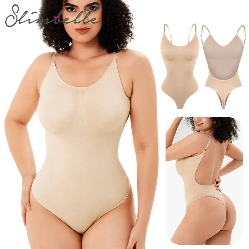 

Invisible Backless Shapewear Bodysuits Thong for Women U Plunge Seamless Push Up Full Body Shaper Top Fajas Waist Trainer Corset
