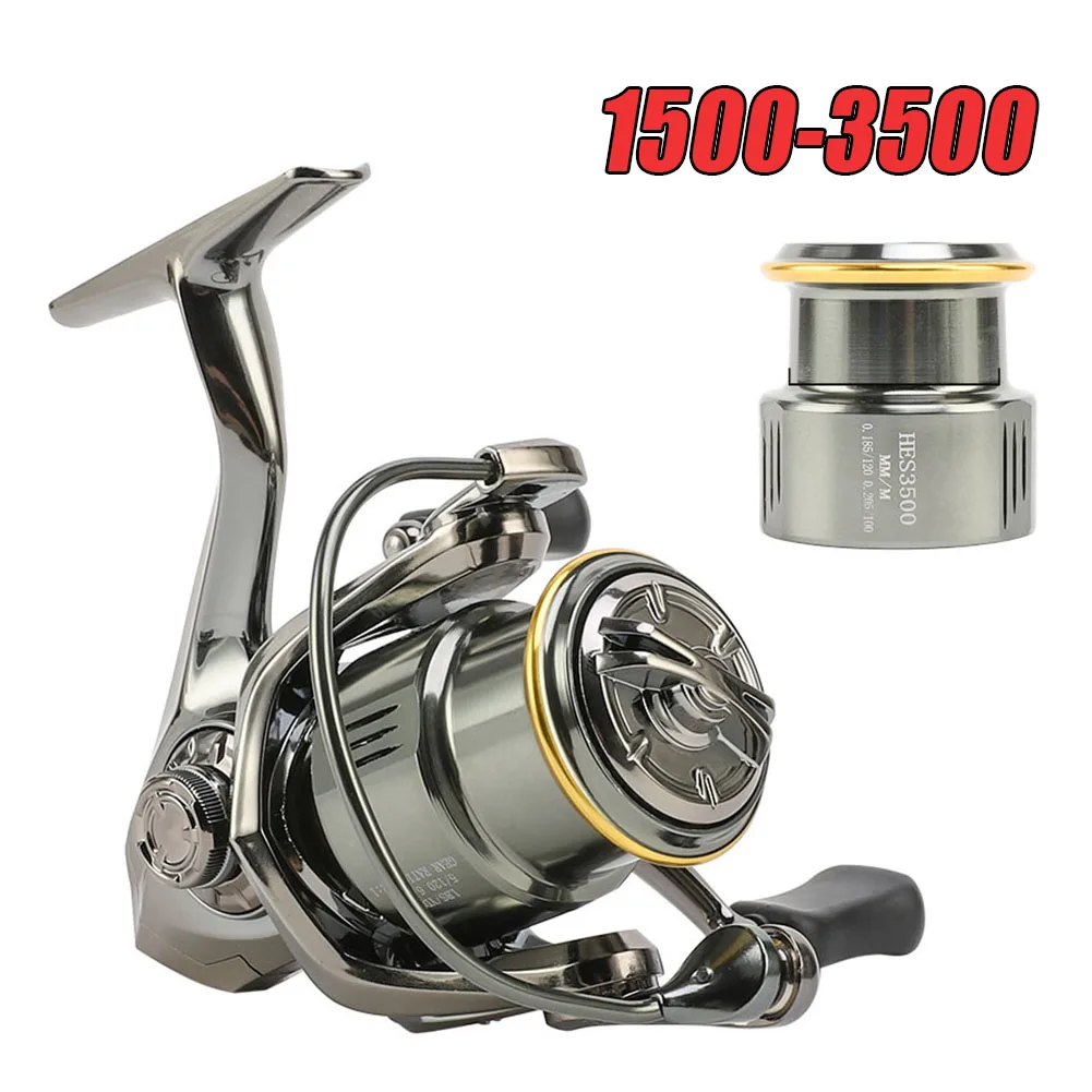 Shallow Spool Spinning Reel HES1500-3000 Series 6KG Max Drag 5.2:1 Ratio 13+1 Bearings Fishing Reel for Freshwater Saltwater
Shallow Spool Spinning Reel HES1500-3000 Series 6KG Max Drag 5.2:1 Ratio 13+1 Bearings Fishing Reel for Freshwater Saltwater