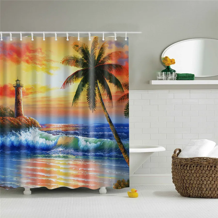 Beach Tropical Palm Theme Sunrise Shower Curtain Tropical Beach Decor Shower Curtain Bathroom Waterproof Shower Curtains Decor
Beach Tropical Palm Theme Sunrise Shower Curtain Tropical Beach Decor Shower Curtain Bathroom Waterproof Shower Curtains Decor