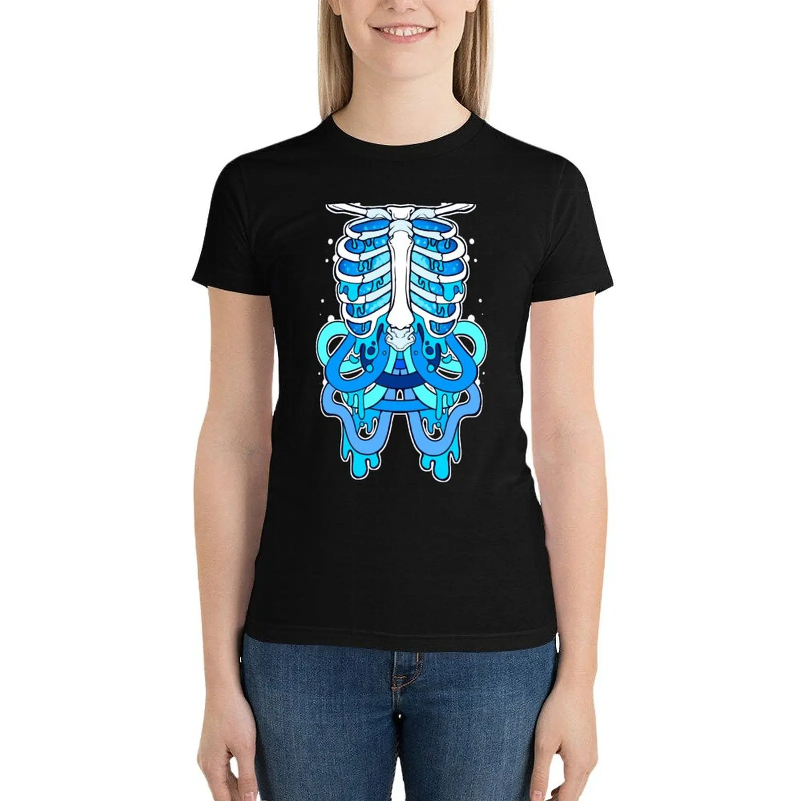candy-ribs (blue) T-Shirt summer top female Woman fashion 
candy-ribs (blue) T-Shirt summer top female Woman fashion