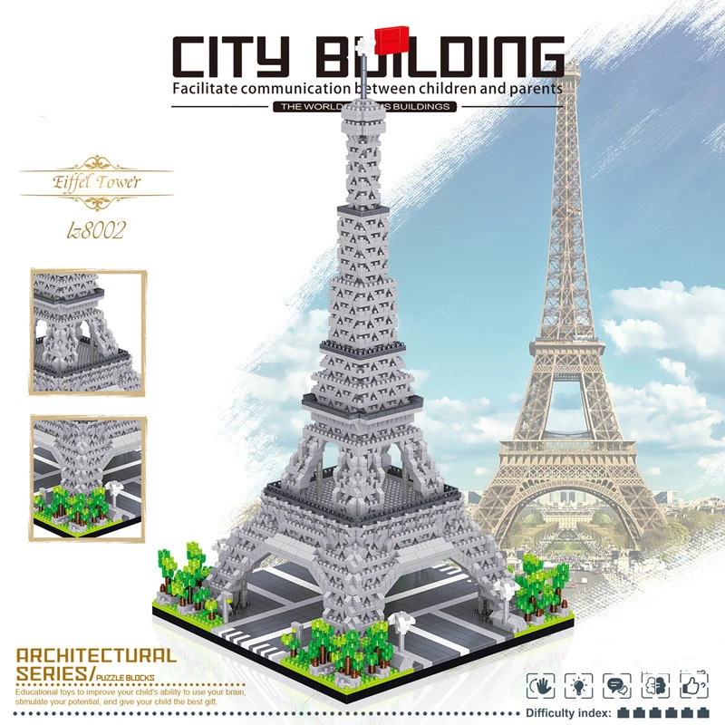 3585pcs Paris Eiffel Tower Model Building Blocks World Architecture Diamond Mini Micro Bricks DIY Constructor Toys for Gifts
3585pcs Paris Eiffel Tower Model Building Blocks World Architecture Diamond Mini Micro Bricks DIY Constructor Toys for Gifts