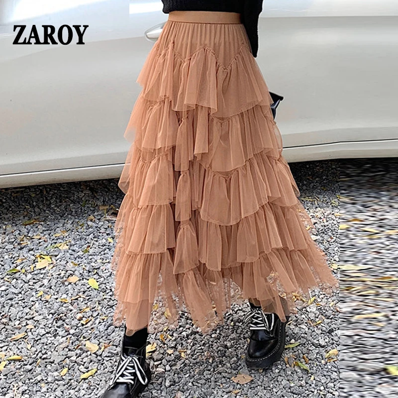 ZAROY Cascading Tutu Cake Long Skirts Tulle Layered High Waist Pleated A-line Yarn Maxi Skirt Dating Wear Ball Gown Party Faldas
ZAROY Cascading Tutu Cake Long Skirts Tulle Layered High Waist Pleated A-line Yarn Maxi Skirt Dating Wear Ball Gown Party Faldas