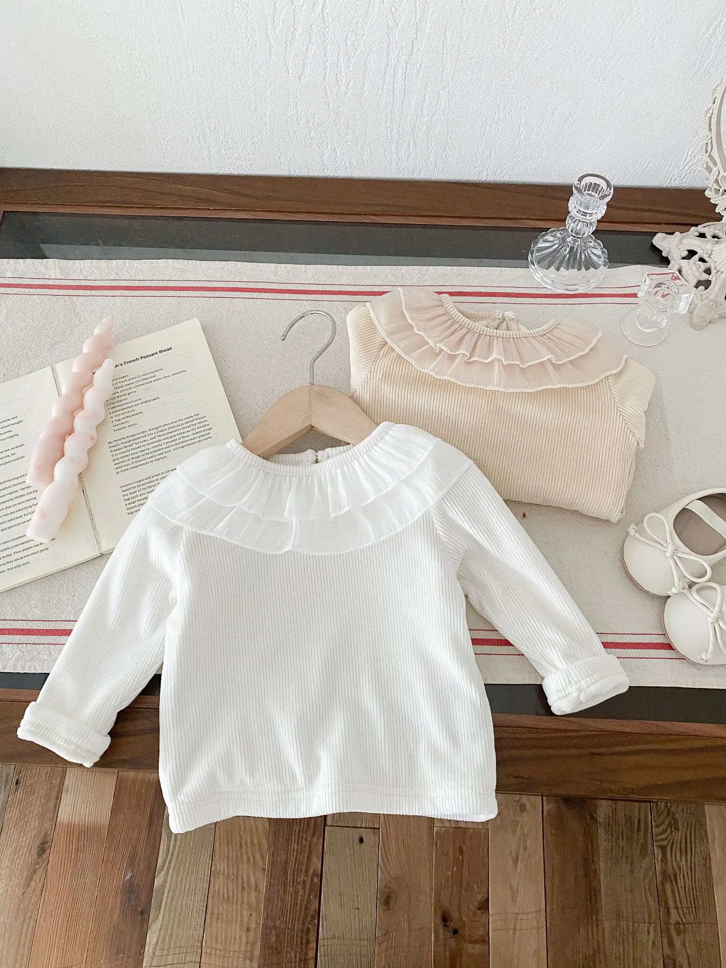 2025 Winter New Baby Girls Ruffle Collar Fleece Tees Infant Solid Bottoming Shirt Toddler Girls Plus Velvet Thick Warm Tops 18 S953d33bf520341f8b4e0d08e1fd471c2v