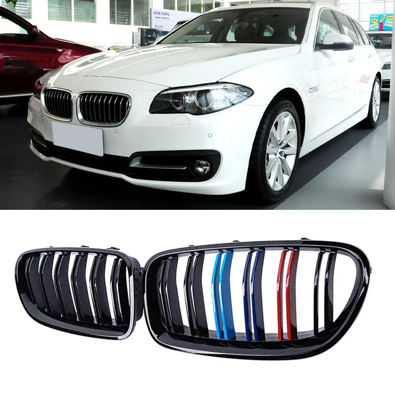 

Pulleco Car Front Bumper Kidney Grill Grille Racing Grills For BMW 5 Series F10 F11 F18 520i 523i 525i 530i M Color 2010-2017