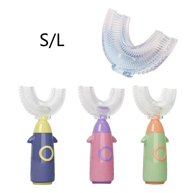 Cartoon Handheld 360 Degree U-shaped Baby Toothbrushes Soft Silicone Teeth Brushes Kids Teeth Cleaner Oral Care Cleaning Tool
Cartoon Handheld 360 Degree U-shaped Baby Toothbrushes Soft Silicone Teeth Brushes Kids Teeth Cleaner Oral Care Cleaning Tool