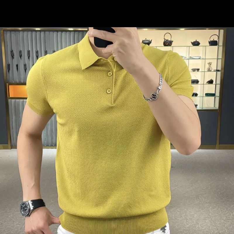 45-105KG New Arrival High-end Men's Summer Knitted Fabric Pineapple Pattern Jacquard Knitted Business Collar Polo Shirt M-4XL
45-105KG New Arrival High-end Men's Summer Knitted Fabric Pineapple Pattern Jacquard Knitted Business Collar Polo Shirt M-4XL