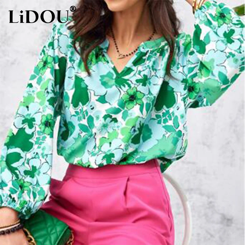 Spring Summer Female Floral Print Loose Casual Top Women Puff Sleeve Street Style Harajuku Y2K Pullover Blouse Shirts Blusas 
Spring Summer Female Floral Print Loose Casual Top Women Puff Sleeve Street Style Harajuku Y2K Pullover Blouse Shirts Blusas