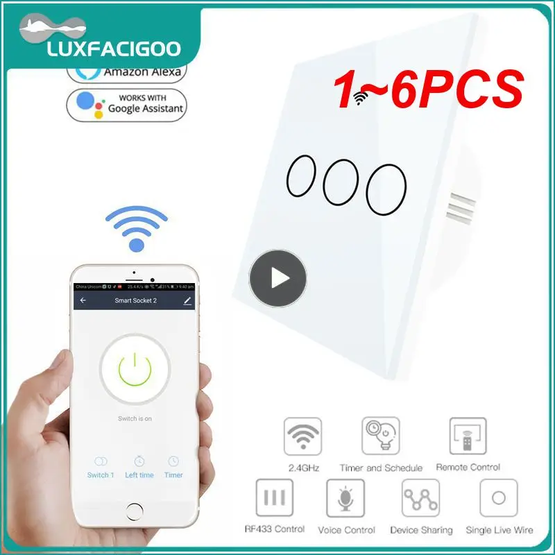 Настенный сенсорный смарт-выключатель RF433 с Wi-Fi, передатчик с 2 каналами, настенная панель, беспроводной пульт дистанционного управления, работает с Alexa, 1 ~ 6 шт.
Настенный сенсорный смарт-выключатель RF433 с Wi-Fi, передатчик с 2 каналами, настенная панель, беспроводной пульт дистанционного управления, работает с Alexa, 1 ~ 6 шт.