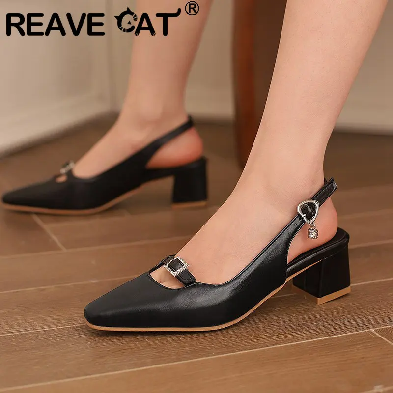 REAVE CAT Design New Fashion Women Sandals Square Toe Back Buckle Strap Block Heels 5cm Large Size 48 49 50 Daily Female Shoes
REAVE CAT Design New Fashion Women Sandals Square Toe Back Buckle Strap Block Heels 5cm Large Size 48 49 50 Daily Female Shoes