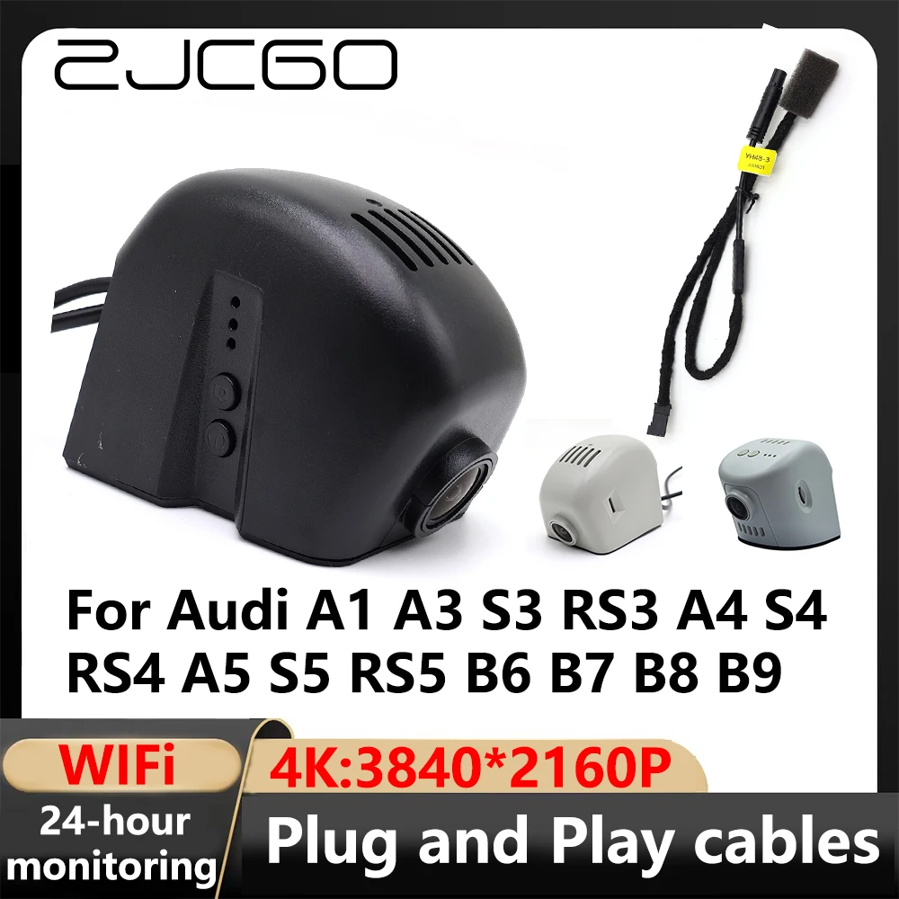 

ZJCGO 4K Wifi 24H 3840*2160 Car DVR Dash Cam Camera Video Recorder for Audi A1 A3 S3 RS3 A4 S4 RS4 A5 S5 RS5 B6 B7 B8 B9