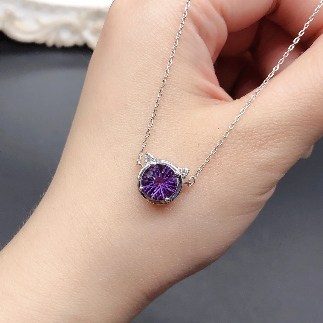 925 Sterling Silver Natural Transfer Amethyst clavicle Chain Women's Pendant Fire Color Good free Shipping Certified boutique
925 Sterling Silver Natural Transfer Amethyst clavicle Chain Women's Pendant Fire Color Good free Shipping Certified boutique