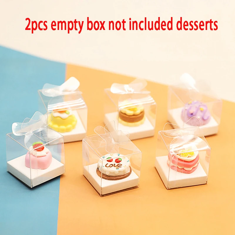 2Pcs Dollhouse Mini Clear Cake Box Simulation Dessert Empty Packaging Box Dolls House Accessories Pretend Play Toys
2Pcs Dollhouse Mini Clear Cake Box Simulation Dessert Empty Packaging Box Dolls House Accessories Pretend Play Toys