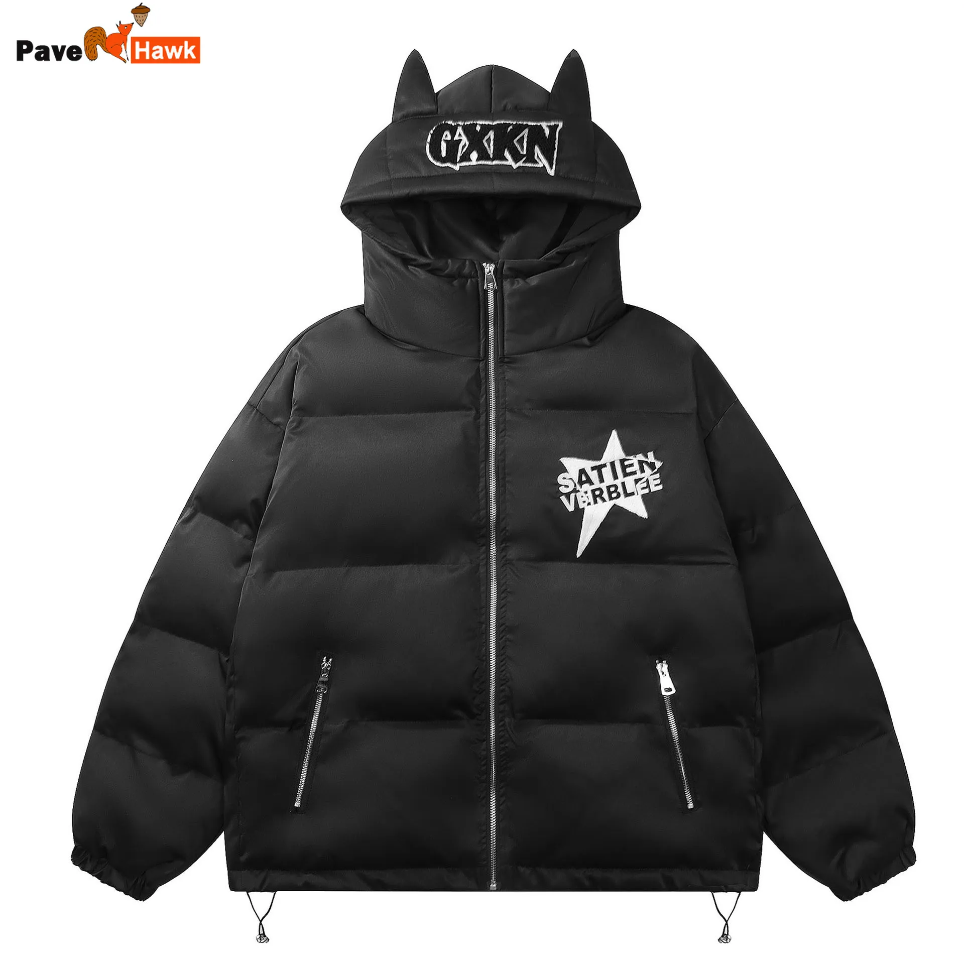 Winter Devil Horns Parkas Man Woman Harajuku Street Thick Warm Cotton-Padded Jackets Unisex Loose Embroidery Warm Bubble Coats
Winter Devil Horns Parkas Man Woman Harajuku Street Thick Warm Cotton-Padded Jackets Unisex Loose Embroidery Warm Bubble Coats