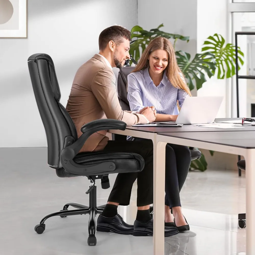 

Executive Office Chair – Ergonomic Adjustable Computer Desk Chairs with High Back Flip-up Armrests