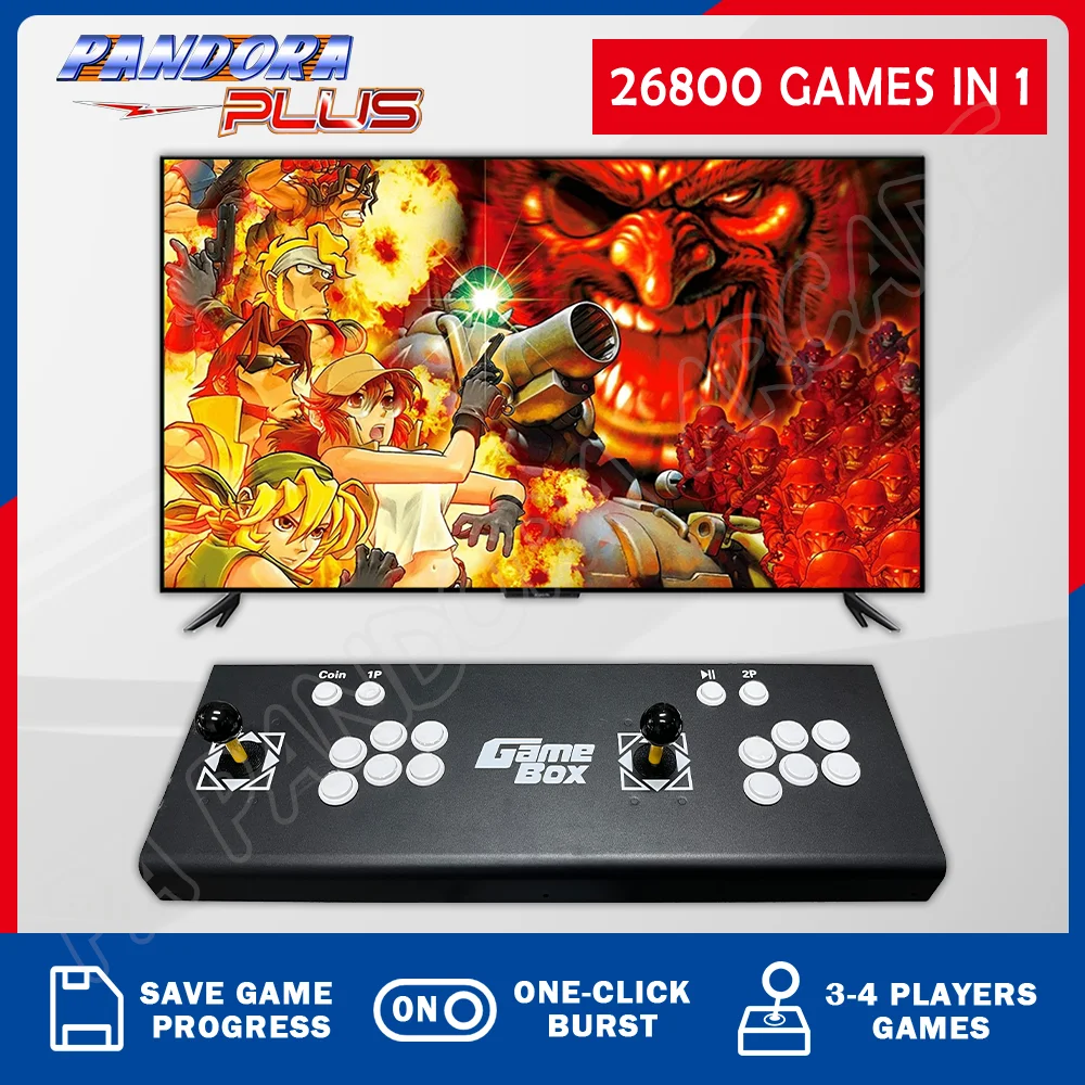

Pandora DX Plus Box 26800 in 1 Arcade Retro Game Arcade Cabinet Moonlight Box Bartop Dual 8-way Joystick Button
