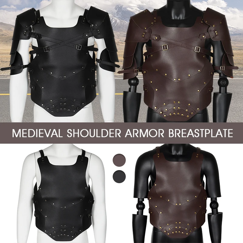 Medieval Viking Warrior Shoulder Armor Chest Armor Gladiator Samurai Knight Pauldron Gothic Steampunk PU Leather Cosplay Costume
Medieval Viking Warrior Shoulder Armor Chest Armor Gladiator Samurai Knight Pauldron Gothic Steampunk PU Leather Cosplay Costume